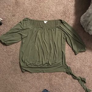 Olive Green Flowy Blouse